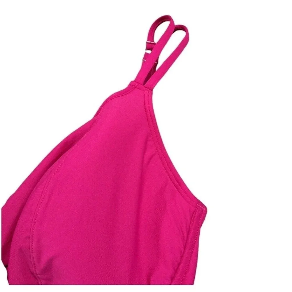Birdsong Size 34DDD Bare Necessities Pink Underwire Wrap Tankini Swim Top Pink - Picture 8 of 11